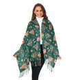 thumbnail image 3 of FORMRS Womens Scarf Winter Soft Long Big Warm Shawls Wrap Tassel Scarves, Green Christmas Gingerbread, 3 of 9