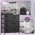 thumbnail image 4 of Dextrus 7 Drawers High Dresser Living Room Storage Tower Organizer, Black Grey, 4 of 5