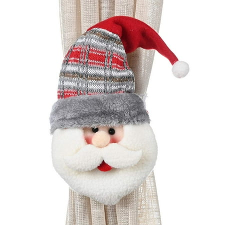 Restoration Hardware Christmas Tree Ornaments Peroptimist Christmas Curtain Buckle Tieback Set of 2, Santa Snowman Elk Curtain Holdback Fastener Buckle Clamp Window Decorations Wine Bottle Topper Christmas Ornaments Home Holiday Décor ()