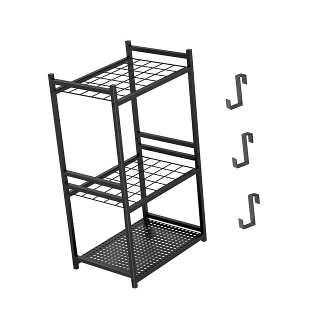 Colaxi Garden Tool Organizer Garage Tools Storage Stand Easy to Assemble Versatile Storage Shelf Yard Tools Holder for Lawn Basement