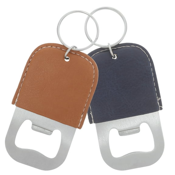 Key Chain Bottle Opener for Men Keychain Keychains Stainless Steel Soft Drink Imitation Leather 2 Pcs
