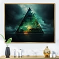 thumbnail image 2 of Designart "Echoes of Pyramid Green Abstract Harmony II" Oversized Abstract Framed Wall Art - Modern Green Abstract Geometric Entryway Framed Wall Art Print, 2 of 7