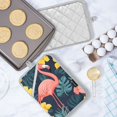 thumbnail image 5 of Yayeee Pot Holders Kitchen Heat Resistant with Pocket 7"x9.8" Cotton Oven Cooking Hot Pads, Pink Floral Flamingo, 5 of 7