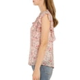 thumbnail image 5 of MODA NOVA Junior's Ruffle Blouse V Neck Cap Sleeves Floral Tops Pink XL, 5 of 7