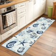 thumbnail image 3 of Summer Marine Life Washable Runner Rugs 2'x6', Ocean Watercolor Sea Conch Starfish Shell Coastal Low Pile Throw Entryway Rug Non-Slip Sturdy Edge Binding Carpet for Indoor Bedside Entrance Bedside, 3 of 9