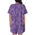 thumbnail image 3 of Naloa Lavender Flowers Women's Short-Sleeved Pajama Set, Loungewear, Summer pajamas, Breathable Cozy - XX-Large, 3 of 9