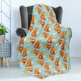 thumbnail image 4 of Phoenix Soft Flannel Fleece Throw Blanket, Cartoon Bird with Exquisite Feather on Cloudy Sky Reborn Theme, Cozy Plush for Indoor and Outdoor Use, 50" x 70", Vermilion Pale Blue, by Ambesonne, 4 of 5