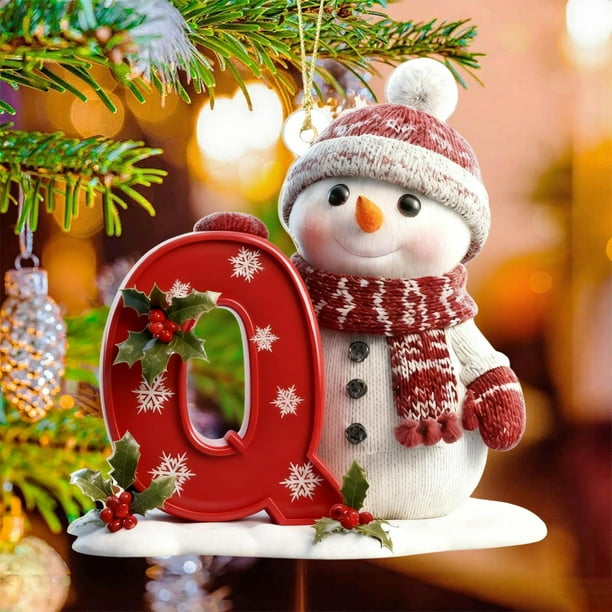 Adornos navideños, adornos navideños, regalos navideños, 26 letras, decoración para árbol de Navidad, colgante, adornos para árbol de Navidad, adornos navideños DIY, decoración navideña, decoración co