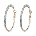 thumbnail image 2 of Yinguo Women's Jewelry Large Earrings Round Rhinestone Earrings Thin hanging Gold Silver Elegant Rhinestone Earrings Wedding Accessories Valentine's Day Gift, 2 of 6