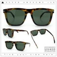 thumbnail image 2 of City Hipster Oversized Rectangle Horn Rim Retro Sunglasses Tortoise - Green, 2 of 5