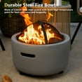 thumbnail image 4 of LINJH MGO Concrete 18" Round Charcoal Wood Burning Firepit, Grate, BBQ Grill, 4 of 6
