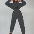 thumbnail image 3 of Women's Two Piece Sets Casual Hoodie Zipper Drawstring Outerwear And Elastic Pencil Pants Fall Winter Tracksuit plus Size Pant Suits for Women Dressy Woman Pants Suits Formal plus Size Rompers And, 3 of 7