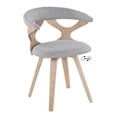 thumbnail image 4 of Dakota-Gardenia Contemporary Dining Set in White Steel with White Wood Tabletop and Whitewashed Wood with Grey Fabric - 4 Piece, 4 of 5