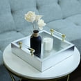 thumbnail image 5 of Modern Decorative Serving Tray (15 inch Sage Green) - Wood Serving Tray with Metal Handles, Modern Style Serving Platters, 5 of 9