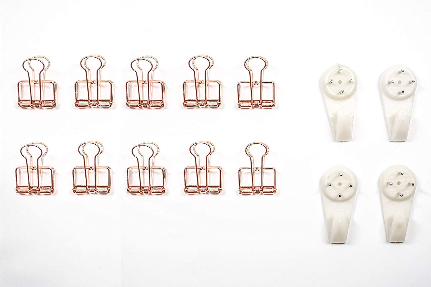 AllTheCuteThings Rose Gold Wire Wall Grid with 10 Rose Gold Metal 10 Clips