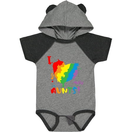 

Inktastic Pride Heart Kid Finger Paint I Love My Aunts! Gift Baby Boy or Baby Girl Bodysuit