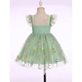thumbnail image 7 of IBTOM CASTLE Toddler Flower Girl Dress, Flutter Sleeve Floral Embroidery Smocked Tulle Tutu Princess Dresses for Birthday Wedding 渐变蓝色, 7 of 7