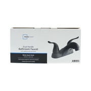 Mainstays 4-inch Centerset Bathroom Faucet with Push Pop-up, Dual Handle, Matte Black