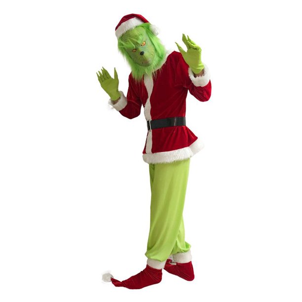 Conjunto de Cosplay de monstruo verde, traje de Cosplay con revestimiento de poliéster para fiesta de Navidad