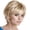 金White, variant on Fluffy oblique bangs golden white wig high temperature wire fashion wig women's wig style