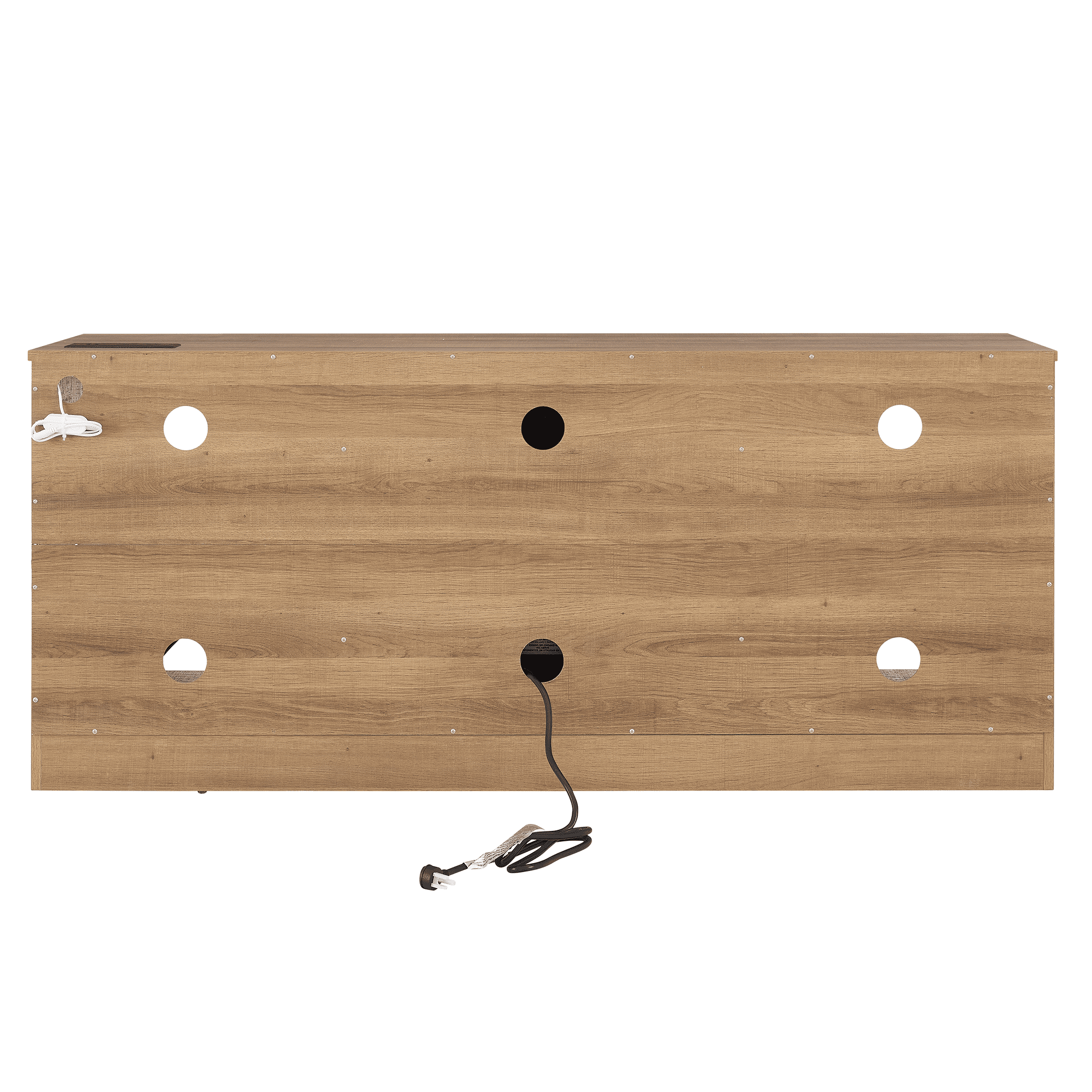 SESSLIFE Fireplace TV Stand for 65 Inch TV, Farmhouse TV Stand with Storage Shelves, Entertainment Center with 3D Flame Electric Fireplace Heater, Oak