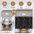 thumbnail image 5 of Starry Sky Window Privacy Film, Modern Black Abstract Dots Stars Aesthetic Static Cling UV Sun Blocking Heat Control Window Tint Day and Night, Non-Adhesive One Way Windows Privacy Cover 23.6''x59'', 5 of 7