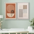 thumbnail image 2 of IDEA4WALL Framed Canvas Print Wall Art Set Geometric Forest Plant Polygon Abstract Digital Art Modern Art Decor Boho Calm/Zen Multicolor for Living Room, Bedroom, Office - White 24"x36"x2, 2 of 5