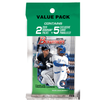 2019 Topps Bowman Baseball Value Pack- 5 Exclusive Parallel Cards | 2 2019 Bowman Packs- MLB Licensed Trading