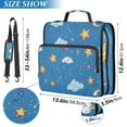 thumbnail image 6 of 3 Ring Zipper Binder with Shoulder Strap Waterproof Trapper Keeper 2 Inch D-Ring 500 Sheets Capacity Cloud and Star, 6 of 8