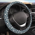 thumbnail image 4 of Kdxio Blue Flower Print Elastic Stretch Steering Wheel Cover,Auto Steering Wheel Cover,15 Inch Anti-Slip,Warm in Winter and Cool in Summer,Fit Suvs,Vans Cars,Trucks, 4 of 7