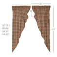 thumbnail image 5 of VHC Brands Crosswoods Plaid Cotton Primitive Curtains Rod Pocket Drawstring Ties Prairie Panel Pair, Natural Tan, 5 of 7