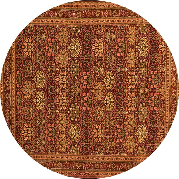 Ahgly Company Indoor Round Persian Orange Traditional Area Rugs, 3' Round