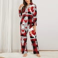 thumbnail image 2 of Kdxio Buffalo Plaid Love And Gnome Women's Pajama Sets Long Sleeve Button Down Sleepwear Nightwear Soft Pjs Lounge Sets-Medium, 2 of 7