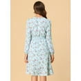 thumbnail image 4 of INSPIRE CHIC Robe Midi à Manches Longues Imprimé Floral Col en V pour Femmes, 4 of 5