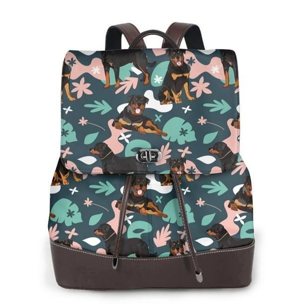 Fotbe Rottweiler Mochila Bolso con Estampado para Mujer, Mochila Antirrobo de Nylon Impermeable, Bolsa Ligera de Hombro