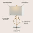 thumbnail image 4 of JONATHAN Y Haines 26" Modern Circle Marble/Metal LED Table Lamp, Gold, JYL1096A, 4 of 8
