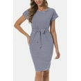 thumbnail image 5 of KRE Prime Tie Front Round Neck Short Sleeve Dress, 5 of 15
