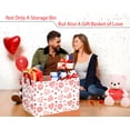 thumbnail image 7 of MYFLOCY Large Valentine Basket Empty Heart Basket for Gifts Collapsible Kids Storage Bins Decor(Red Leopard Print Love), 7 of 7