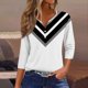 thumbnail image 2 of CHOII 50% de descuento en camisetas de mujer 2024. Camiseta de mujer con botones, manga 3/4, para uso diario, fin de semana, básica, cuello en V, blusas de mujer, mangas tres cuartos, camisetas de, 2 of 5
