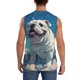 thumbnail image 4 of Fotbe Starry Sky Cloud Bulldog Men's Camiseta sin Mangas Estampada para Hombres, Playera Casual para Gimnasio, Entrenamiento, Playa-Medium, 4 of 7