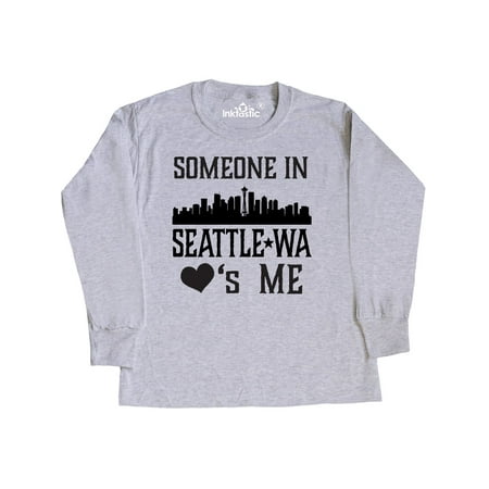 Seattle Washington Someone Loves Me Skyline Youth Long Sleeve T-Shirt