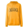 thumbnail image 4 of zaveiop Mama Sweatshirt Casual Long Sleeve Hoodies Fall Loose Mom Gift Drawstring Pullover Tops with Pockets 2025 Big Sales (Yellow, XL), 4 of 4