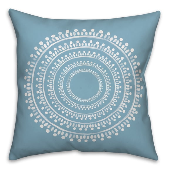 Creative Products Centered Blue Boho Circle 18 x 18 Indoor / Outdoor Pillow