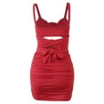thumbnail image 6 of Coduop Women Sleeveless Bodycon Mini Dress 3D Flowers Cutout Backless Club Party Dresses, 6 of 9
