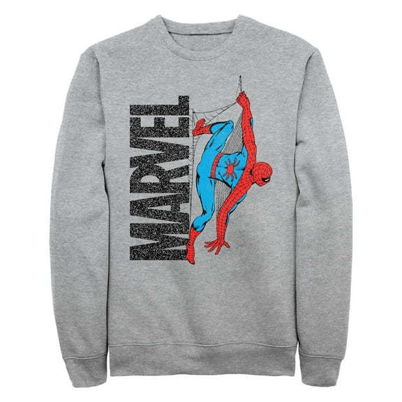 Men's Marvel Spider-Man Fuzzy Logo Web Sweatshirt