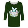 thumbnail image 5 of Xixinqiwan Easter Day Womens Tops,Womens Tops Trend Three Quarter Sleeve Printed Cartoon Easter Bunny Tshirt Top Easter Dress for Women, 5 of 5