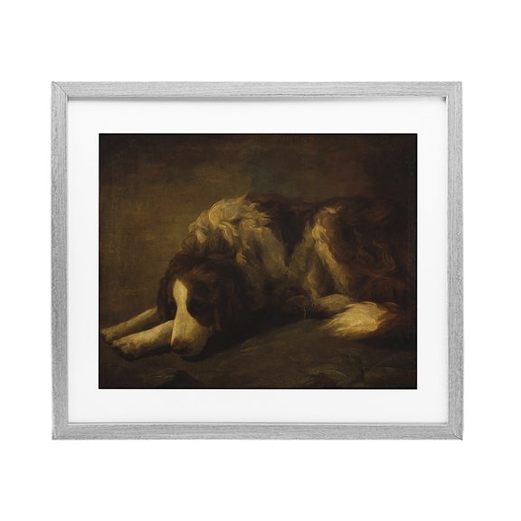 Stupell Industries Transitional Dim Lighted Classic Dog Gray Framed Print Under Glass, 16 x 13, by Lil' Rue