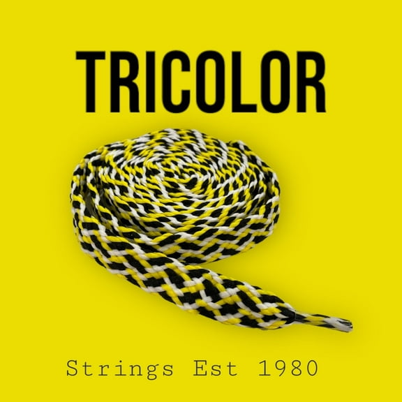 Strings Tricolor Shoelaces 3/4 Wide 45" For shoes & Sneakers Fast Ship