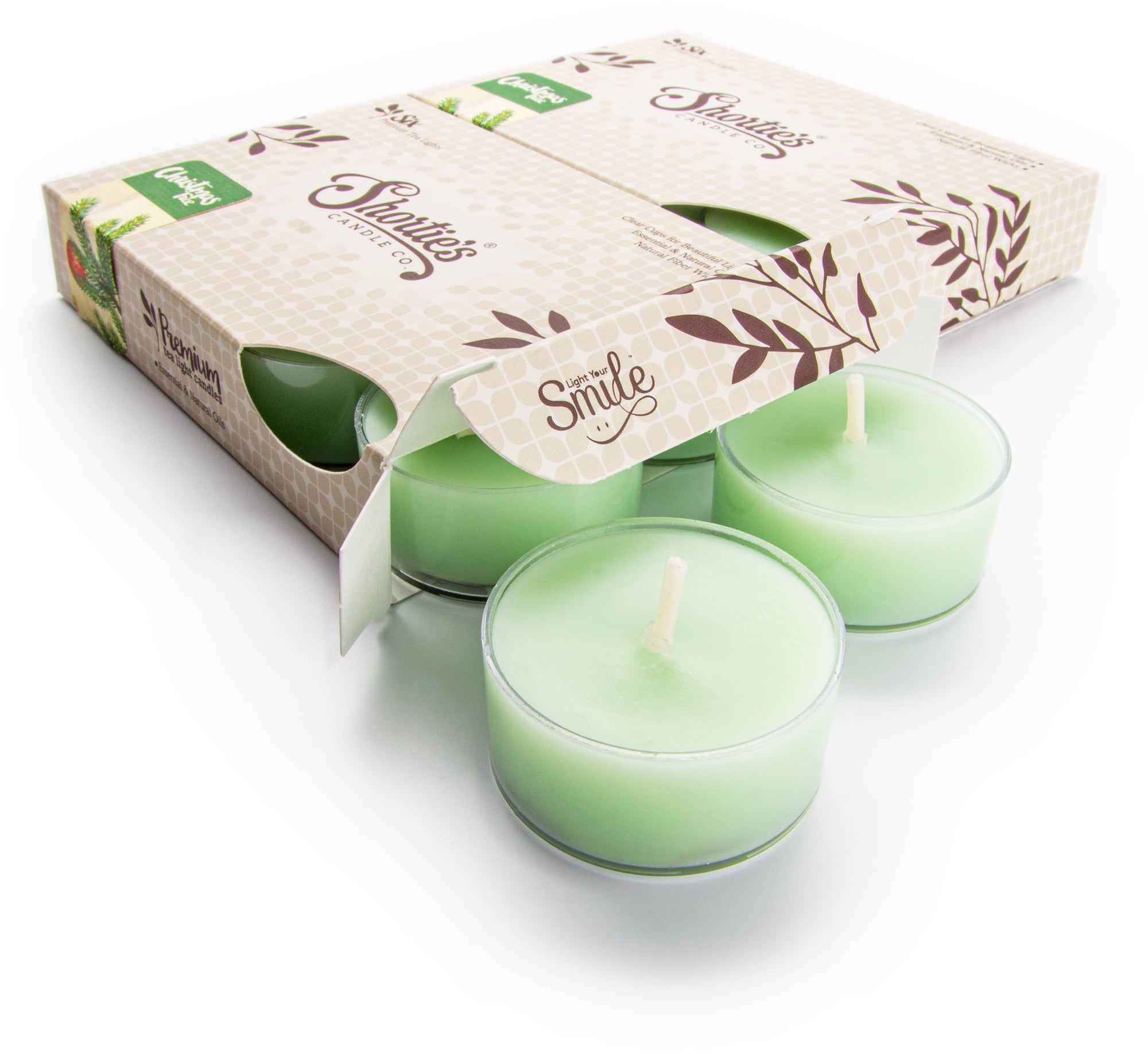 Christmas Tree Tealight Candles Multi Pack (12 Green Highly Scented Tea Lights) Made With