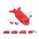 thumbnail image 4 of Juego de juguetes de avión, ensamblaje de bricolaje, avión de transporte, modelo de carga, juguete con helicóptero, coche de juguete, color rojo, 4 of 9